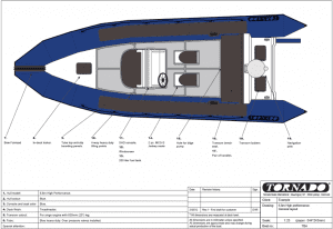 Tornado 6.8m high performance rib blue